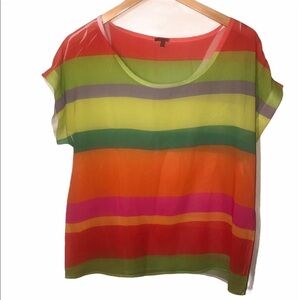 3/$25 🍄 Charlotte Russe Semi Sheer Striped Top Medium